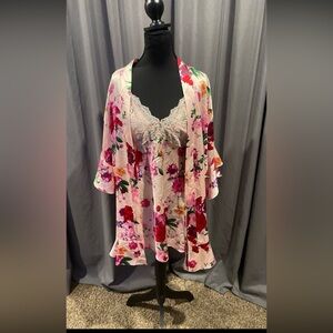 Victoria’s Secret floral print kimono robe with matching nightgown size XS/S